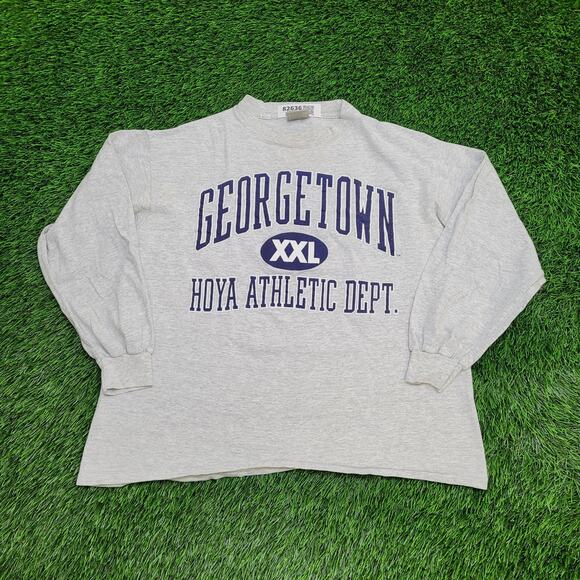 Vintage Georgetown Hoyas Sweatshirt Womens Large 22x23 Gray - Picture 1 of 15
